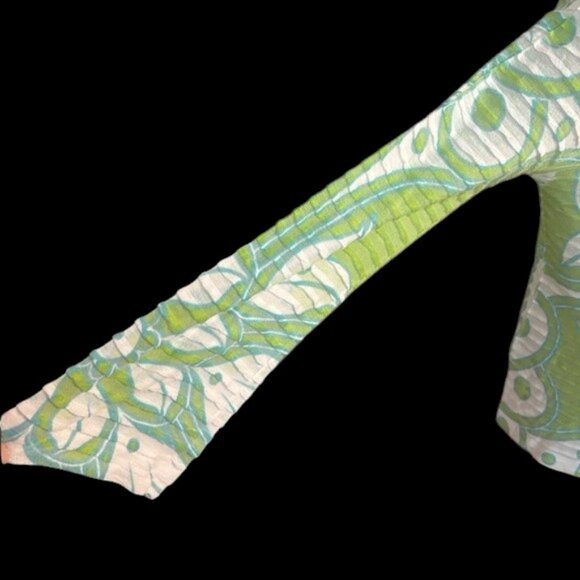 Before + Again Green and White Floral Women's Top size L - Picture 5 of 6